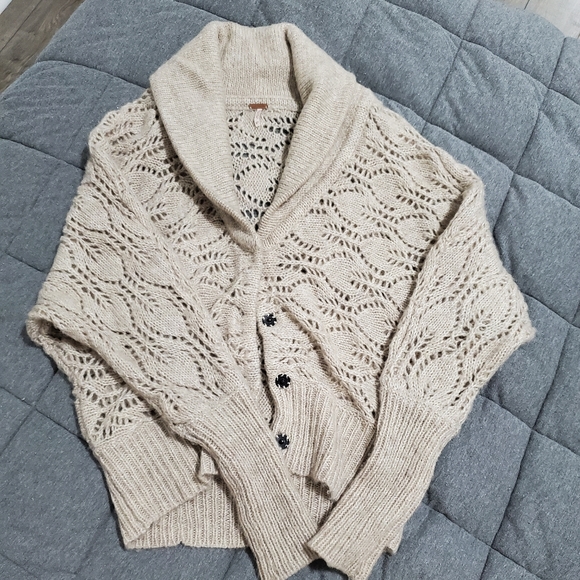 Free people wool cable knit sweater cardigan - Picture 2 of 8